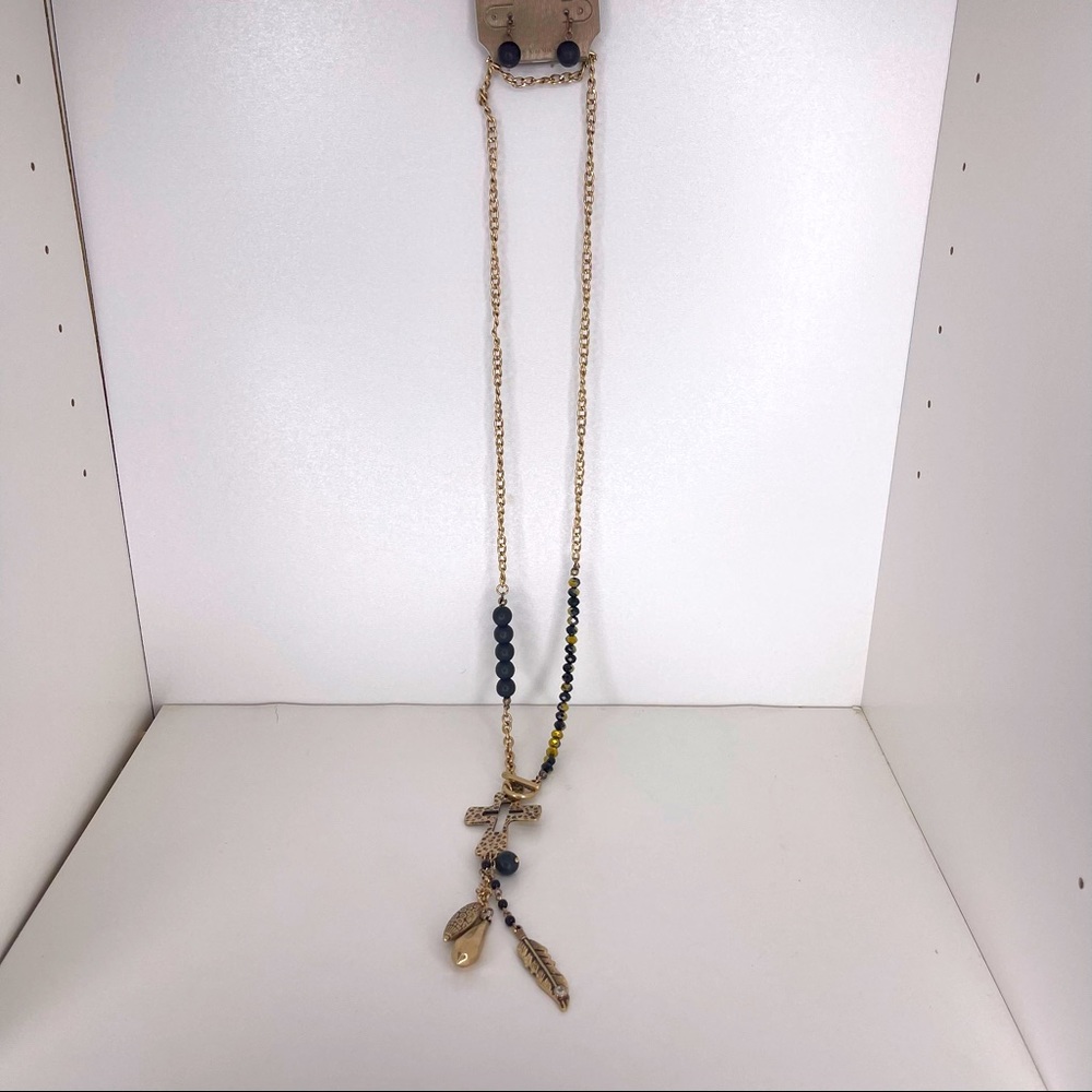 Long necklace and earring set
